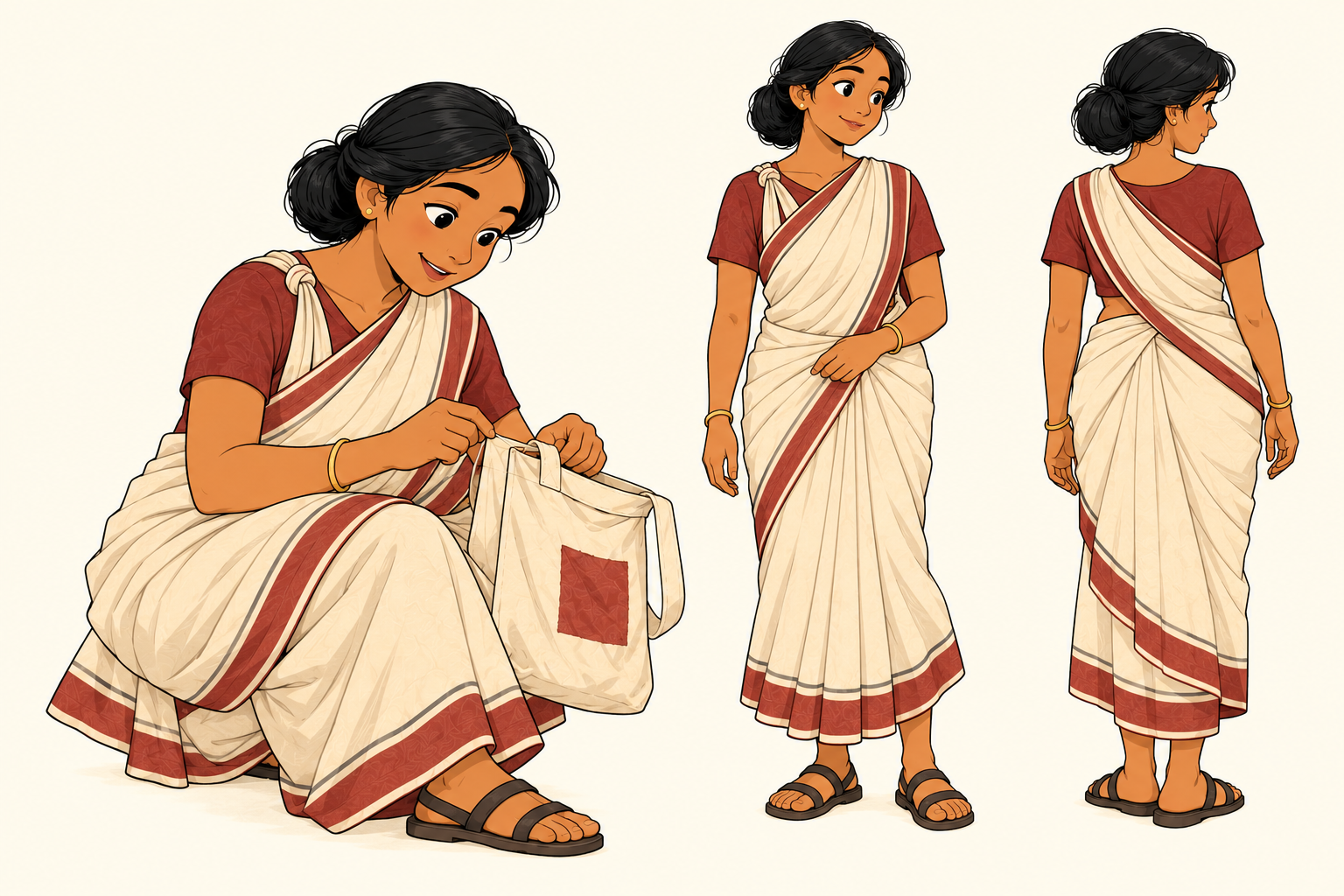 କାନ୍ଧରେ ବନ୍ଧା କାନି ଓ ଚଳାଚଳ ପାଇଁ ଲମ୍ବର ପରୀକ୍ଷା। ଏହା କୋଟପାଡ଼ ପିନ୍ଧଣି ସୂତ୍ରରୁ ପ୍ରେରିତ ଚିତ୍ରକଳ୍ପ; ପିନ୍ଧି ଯାଞ୍ଚ କରାଯାଇଥିବା ନମୁନା ନୁହେଁ।