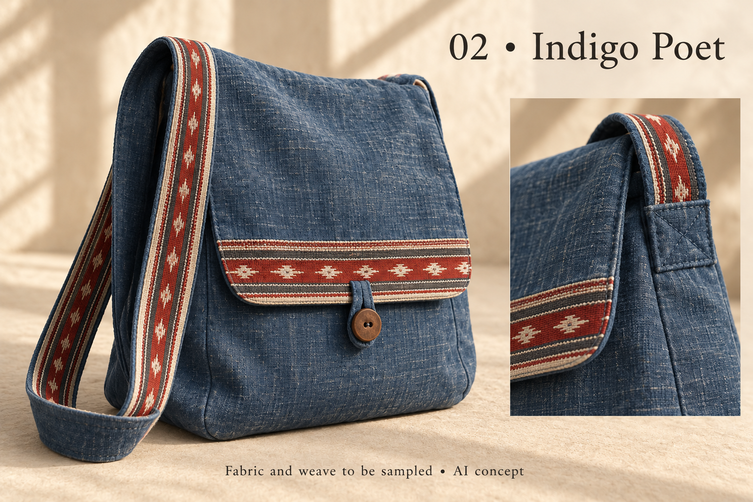 Indigo Poet bag design and details