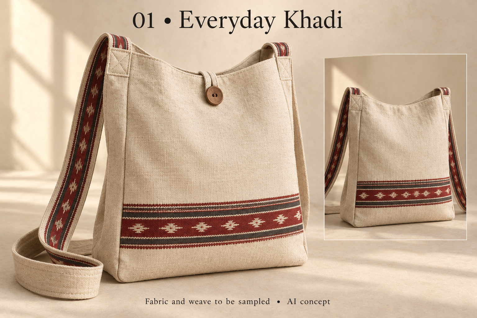 Everyday Khadi bag design and details