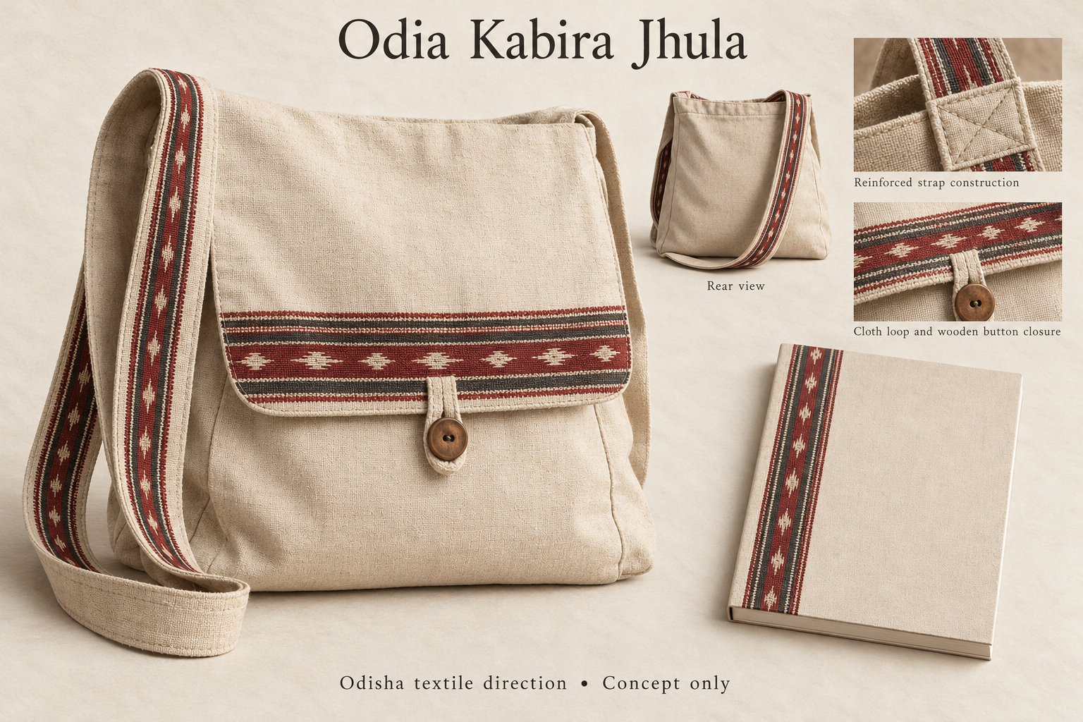 Bordered Flap & Notebook bag design and details