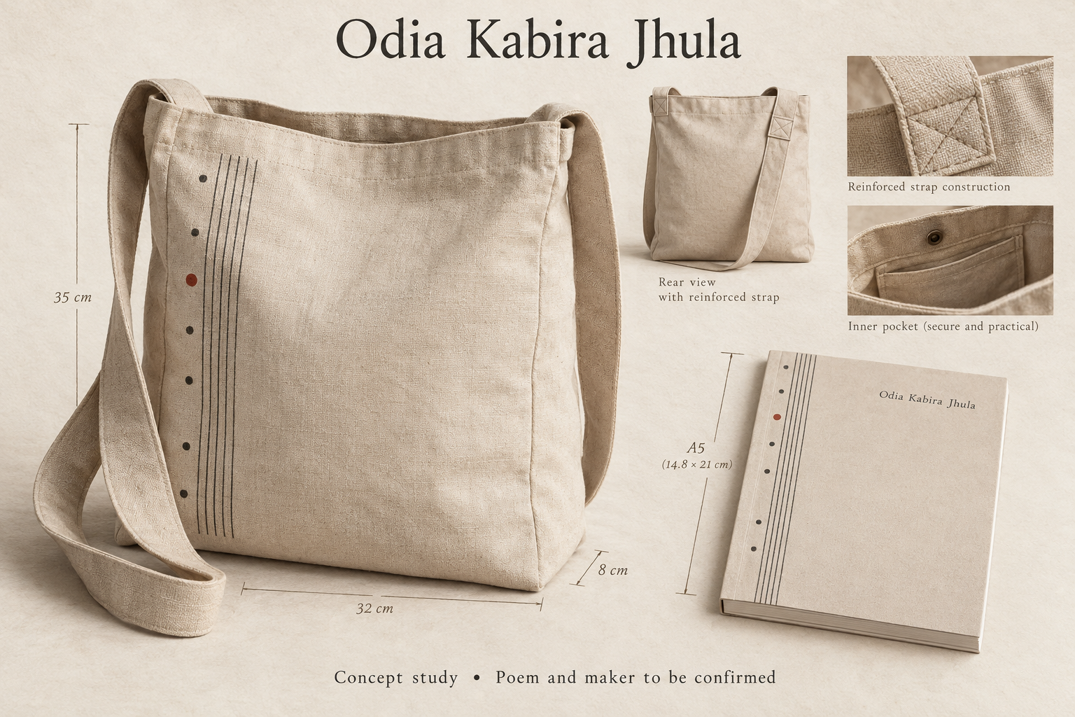 Minimal Line & Notebook bag design and details
